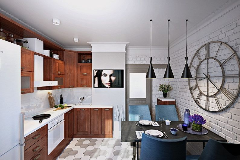 Kitchen interior design 3 by 3 meters - photo
