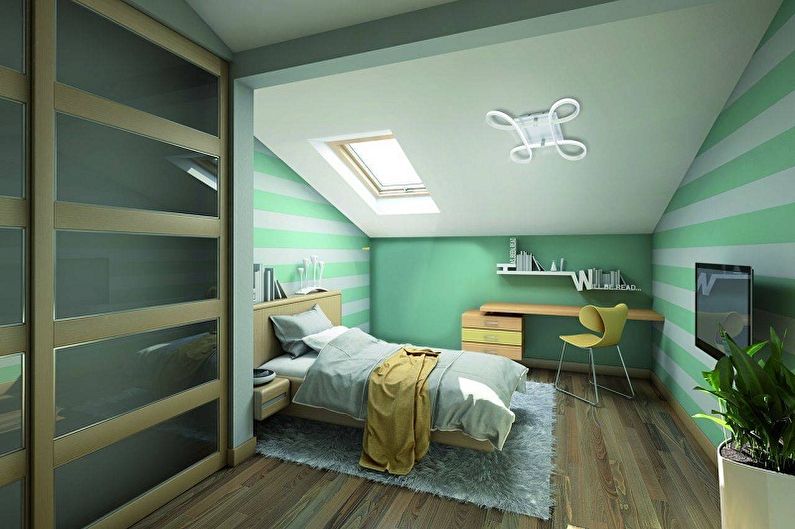 Attic Bedroom Design - Wall Decoration