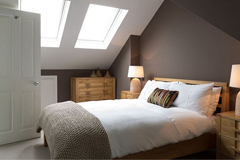 Attic Bedroom Design - Furniture & Lighting