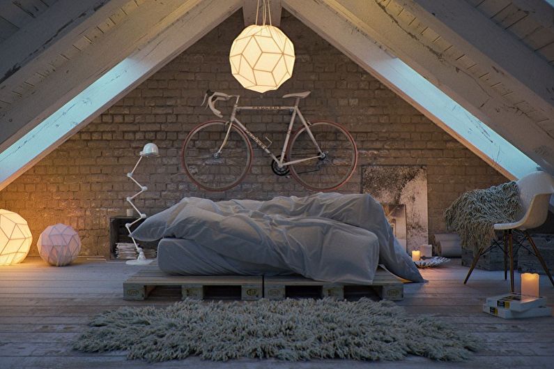 Attic loft bedroom - Interior Design