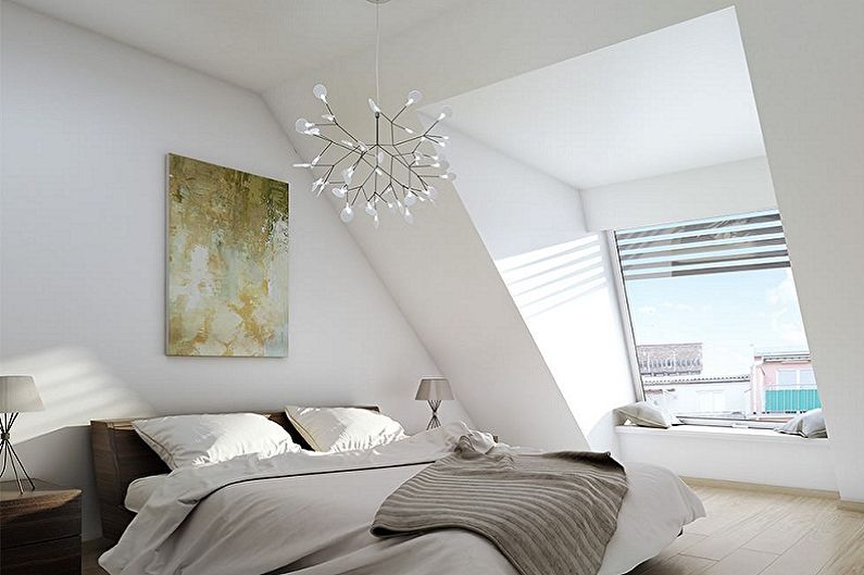 Minimalist attic bedroom - Interior Design