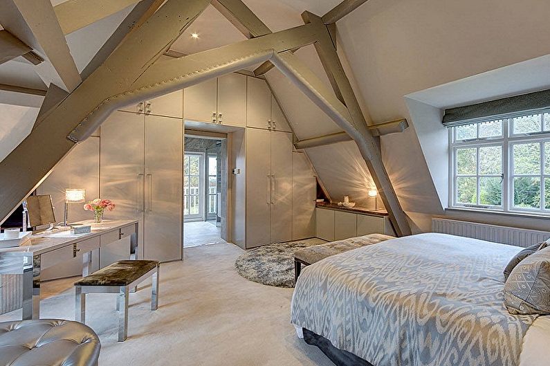 Attic bedroom interior design - photo