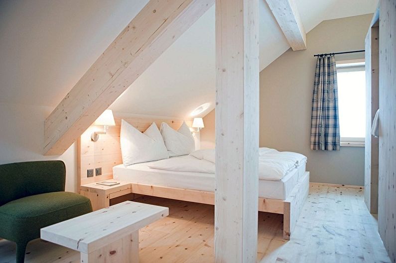 Attic bedroom interior design - photo
