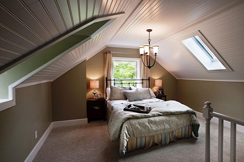Attic bedroom interior design - photo