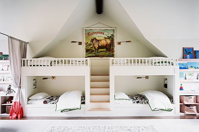 Attic bedroom interior design - photo