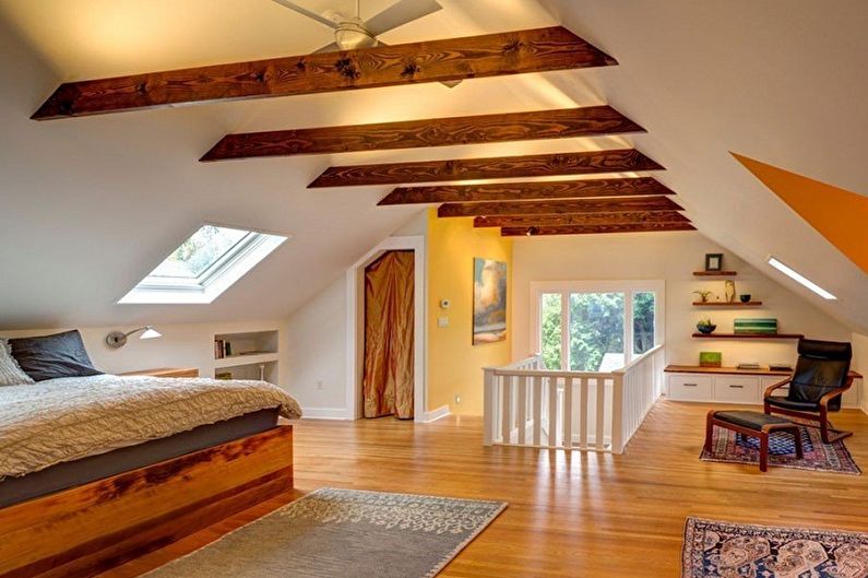 Attic bedroom interior design - photo