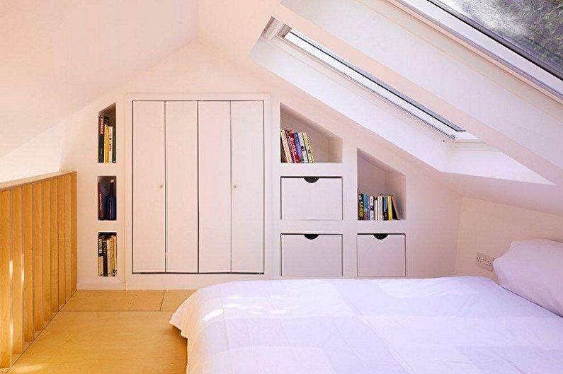 Attic bedroom interior design - photo