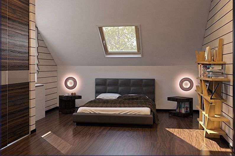 Attic bedroom interior design - photo