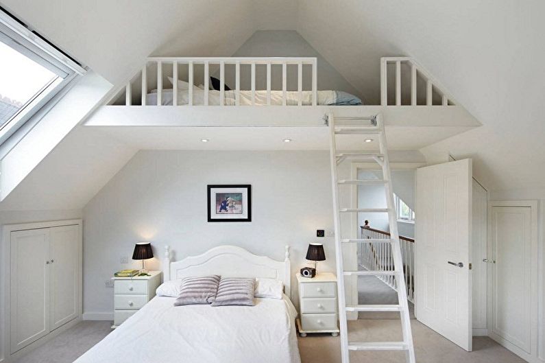 Attic bedroom interior design - photo