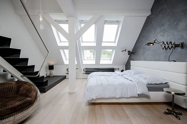Attic bedroom interior design - photo