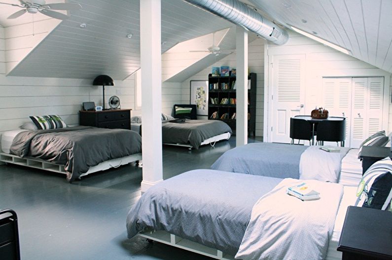 Attic bedroom interior design - photo