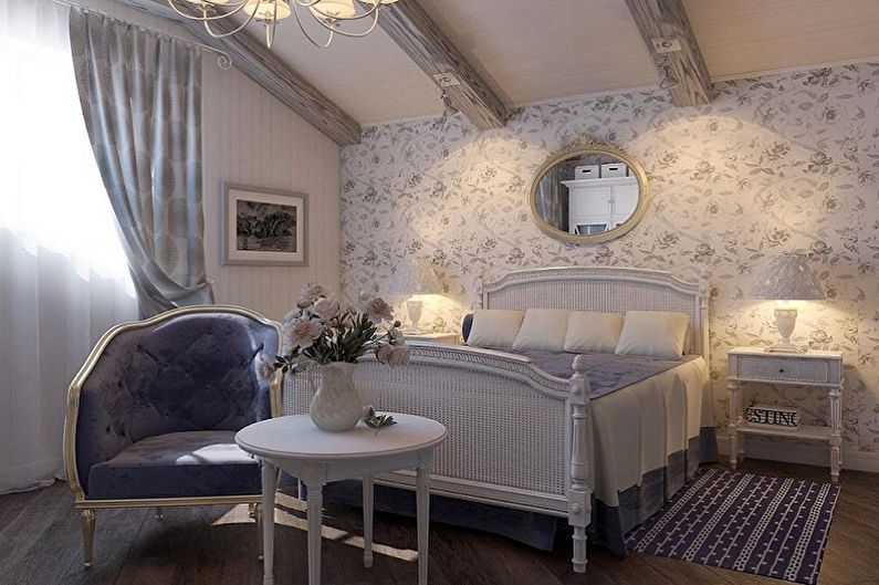 Attic bedroom interior design - photo