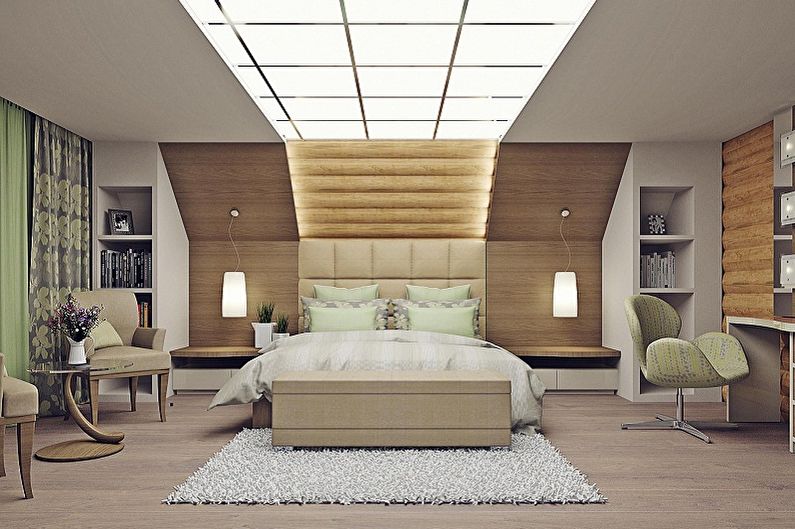 Attic bedroom interior design - photo