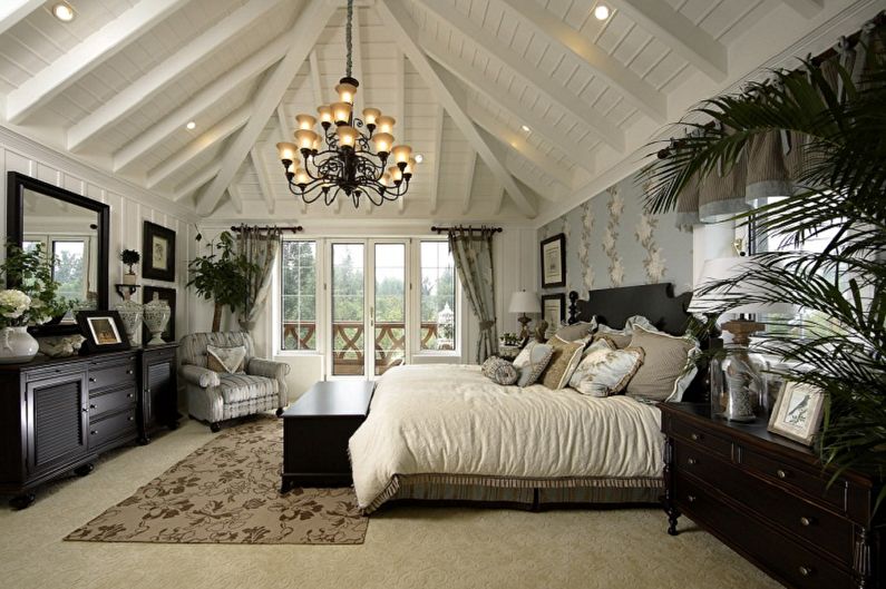 Attic bedroom interior design - photo