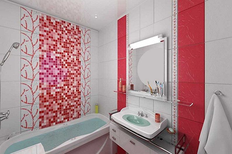 Bathroom design 5 sq.m. - Color solutions