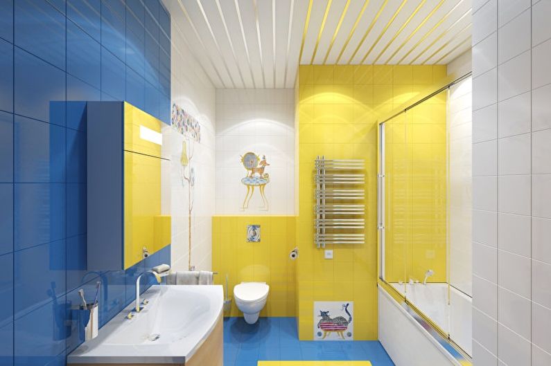 Bathroom design 5 sq.m. - Color solutions