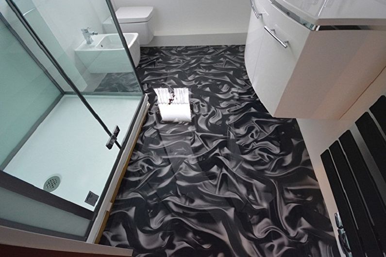 Bathroom design 5 sq.m. - floor finish