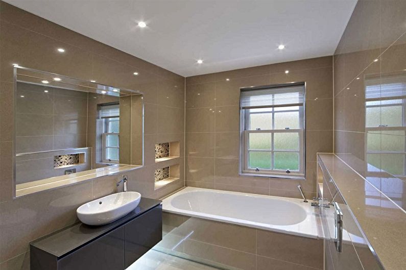 Bathroom design 5 sq.m. - Lighting and decor