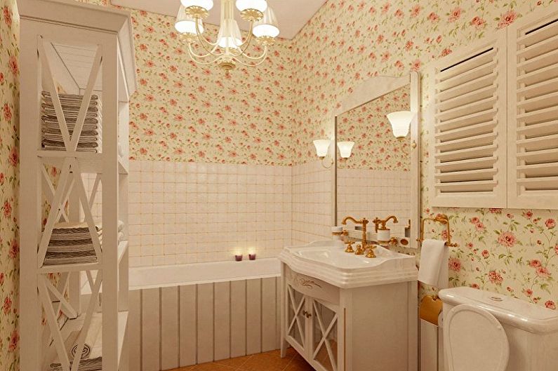 Bathroom 5 sq.m. in Provence style - Interior Design