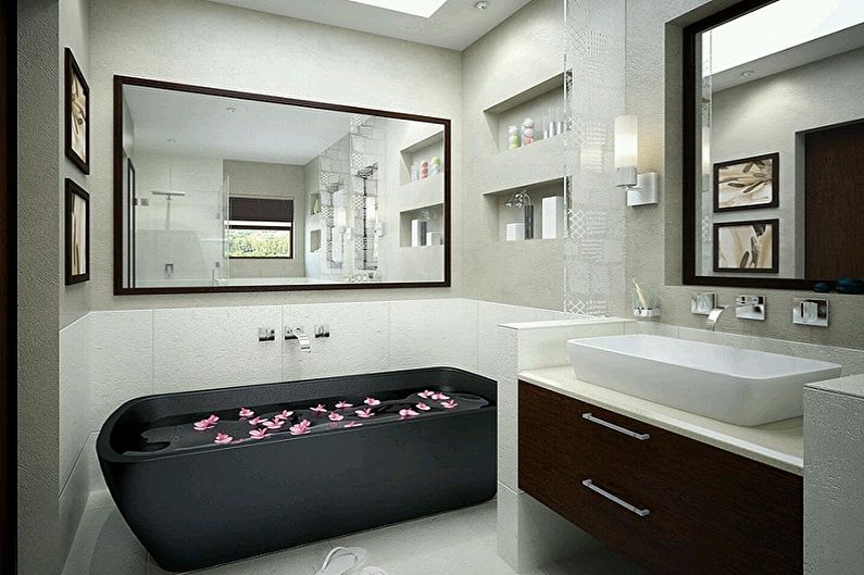 Interior design of a bathroom of 5 sq.m. - Photo