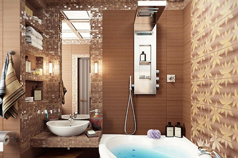 Interior design of a bathroom of 5 sq.m. - Photo