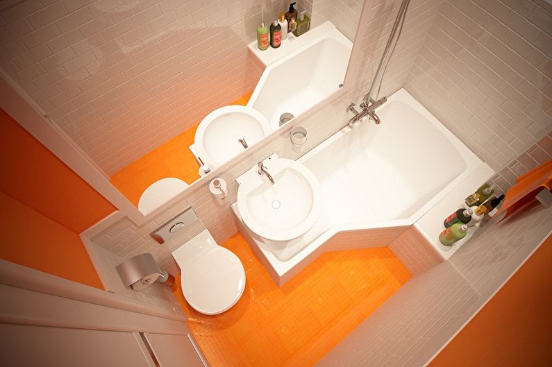 Interior design of a bathroom of 5 sq.m. - Photo