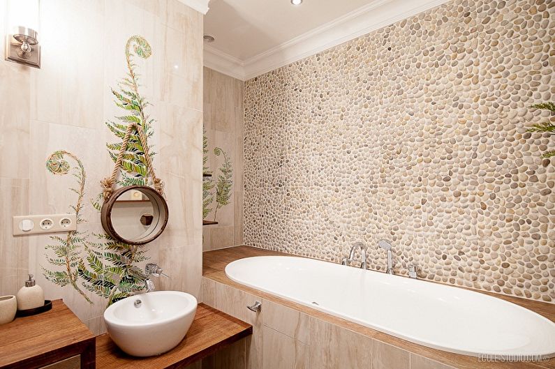 Interior design of a bathroom of 5 sq.m. - Photo