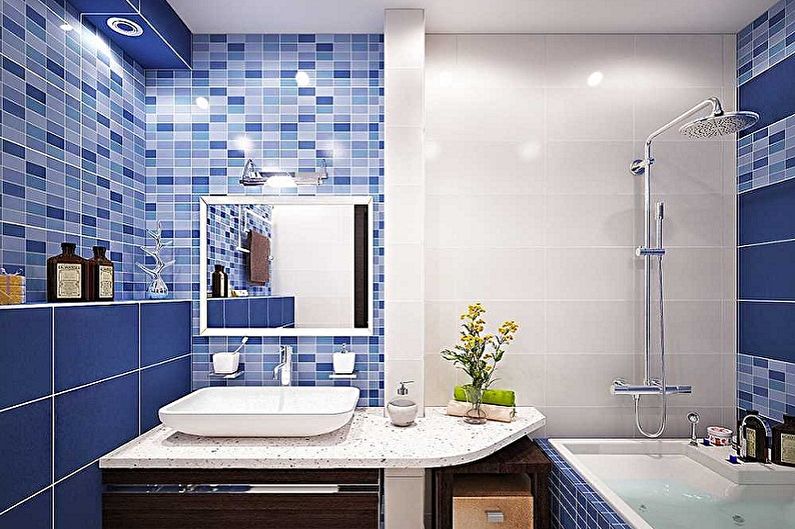 Interior design of a bathroom of 5 sq.m. - Photo