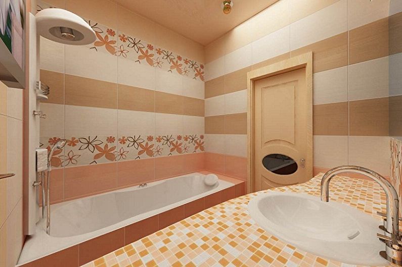 Interior design of a bathroom of 5 sq.m. - Photo