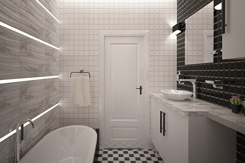 Interior design of a bathroom of 5 sq.m. - Photo