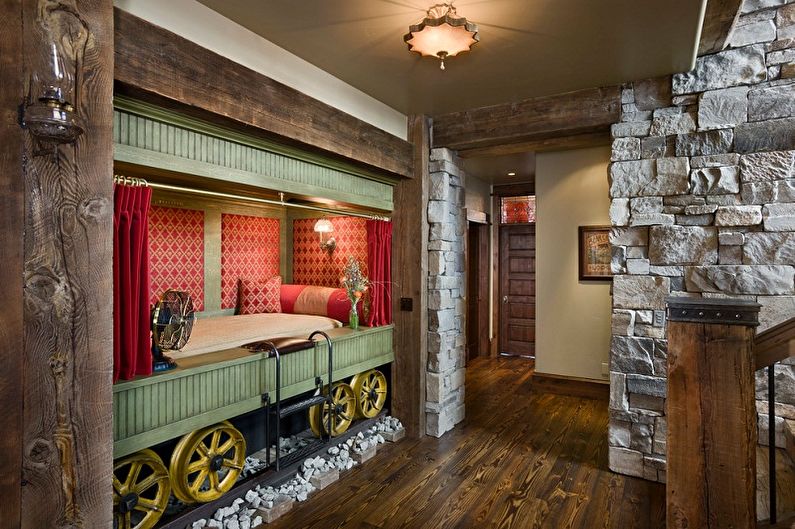 Decorative stone in the interior of a children's room