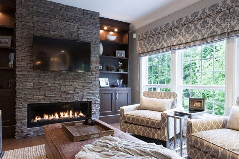 Decorative stone in the interior - Classic style