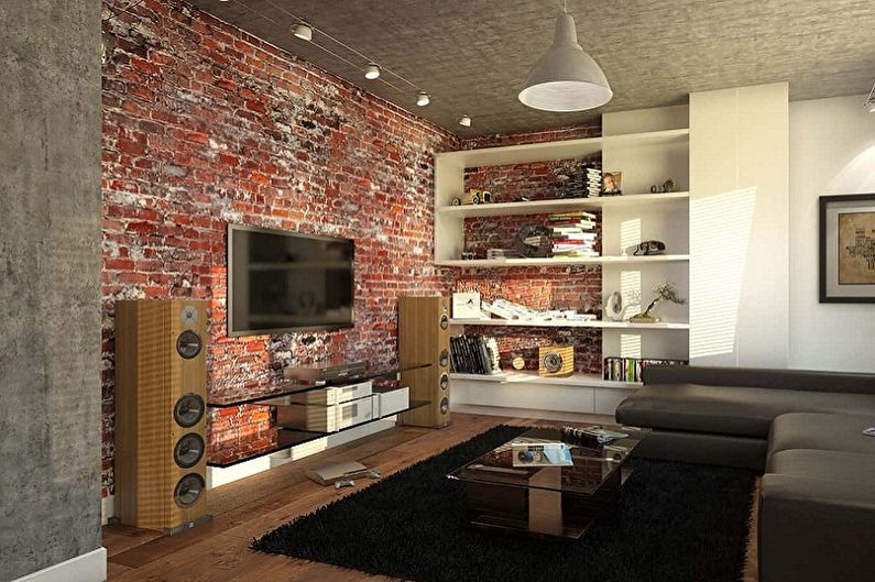 Decorative stone in the interior - Loft