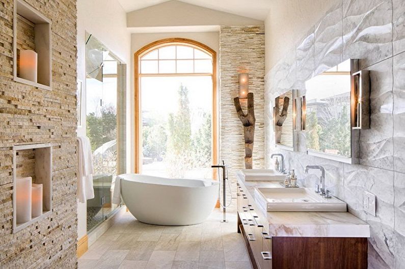Decorative stone in the interior - photo
