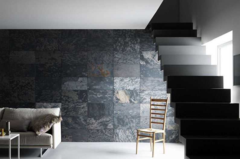 Decorative stone in the interior - photo