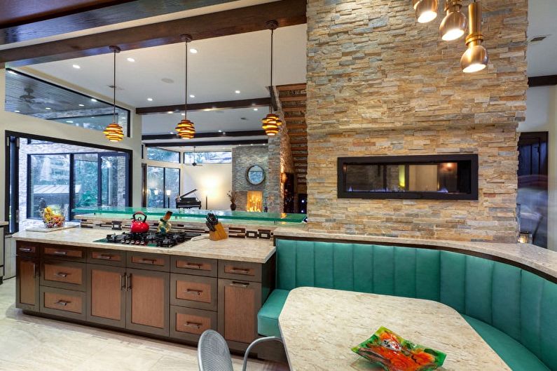 Decorative stone in the interior - photo