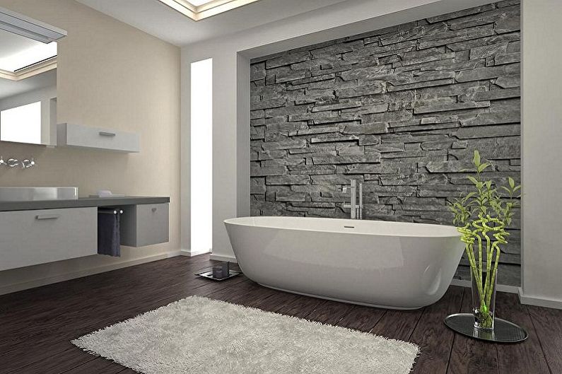 Decorative stone in the interior - photo