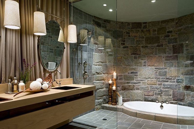 Decorative stone in the interior - photo