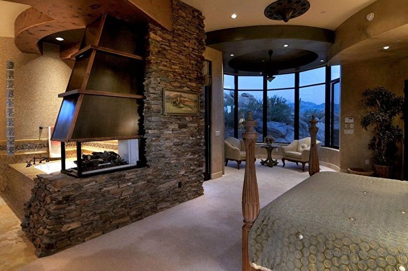 Decorative stone in the interior - photo