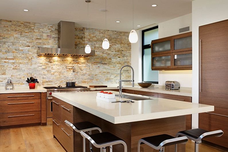 Decorative stone in the interior - photo