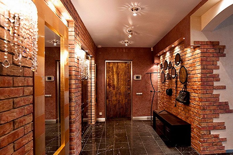 Decorative stone in the interior - photo