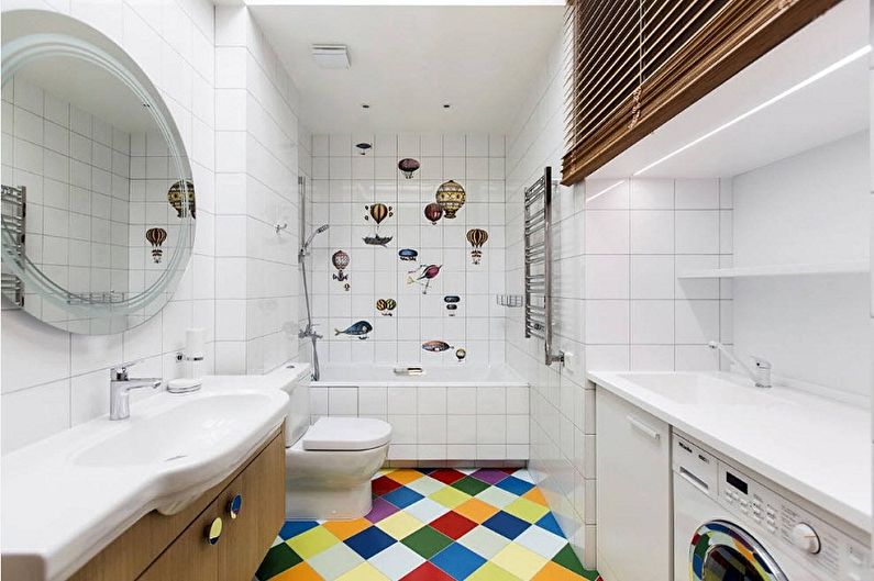 Bathroom design 6 sq.m. - Color solutions