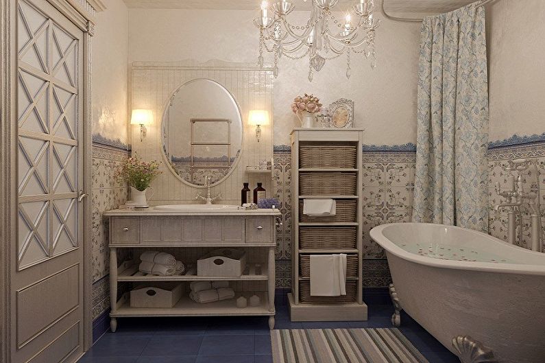 Bathroom 6 sq.m. in Provence style - Interior Design
