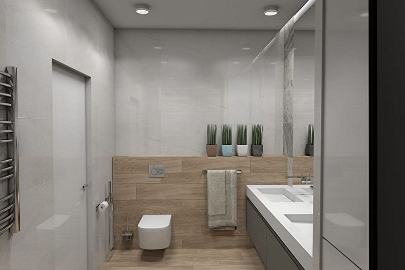 Interior design of a bathroom of 6 sq.m. - Photo
