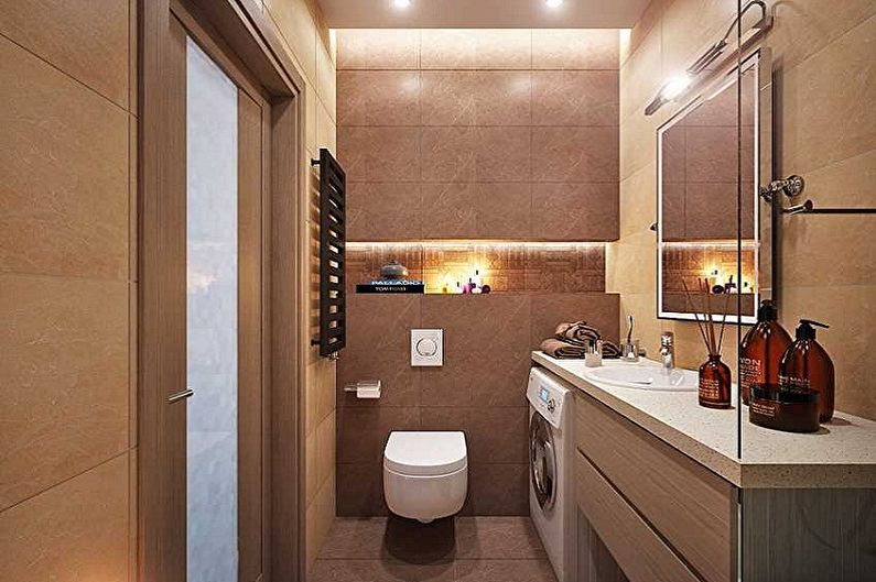 Interior design of a bathroom of 6 sq.m. - Photo