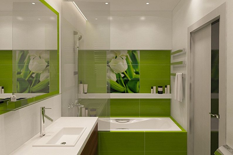 Interior design of a bathroom of 6 sq.m. - Photo