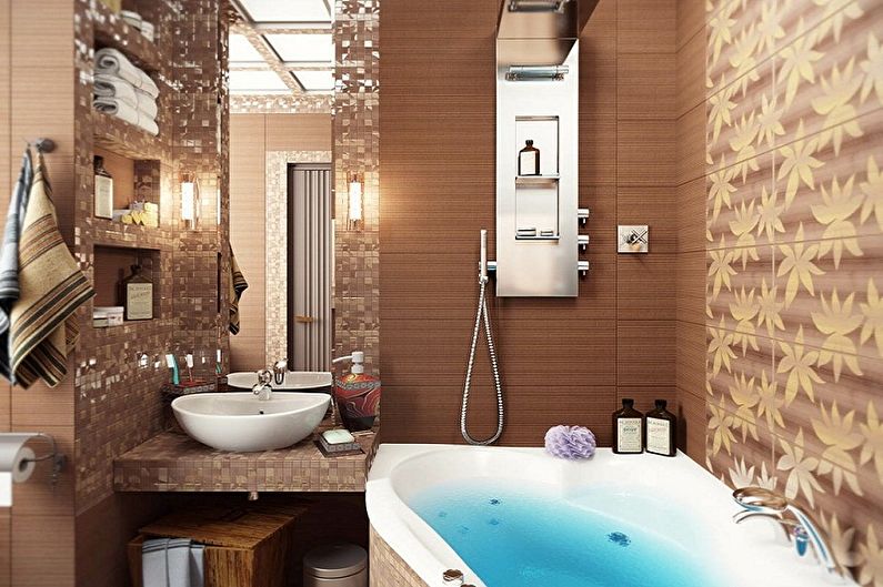 Interior design of a bathroom of 6 sq.m. - Photo