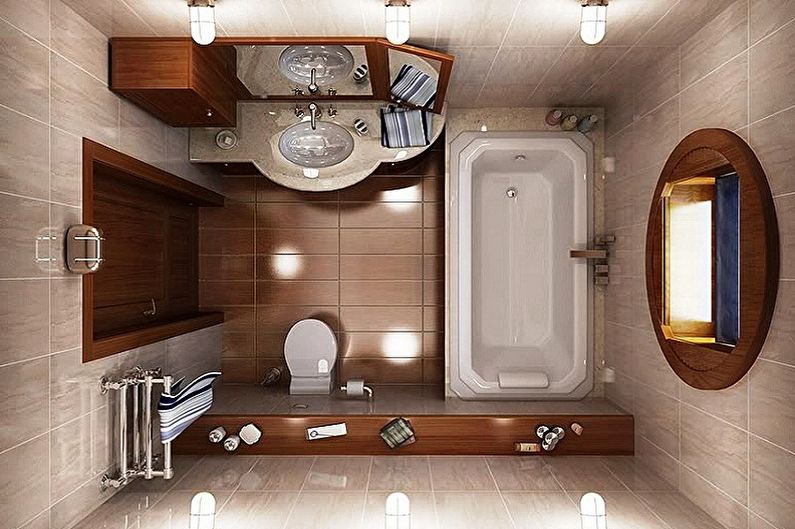 Interior design of a small bathroom - photo