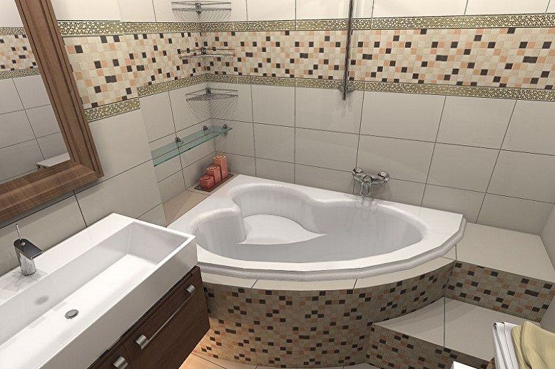 Interior design of a small bathroom - photo