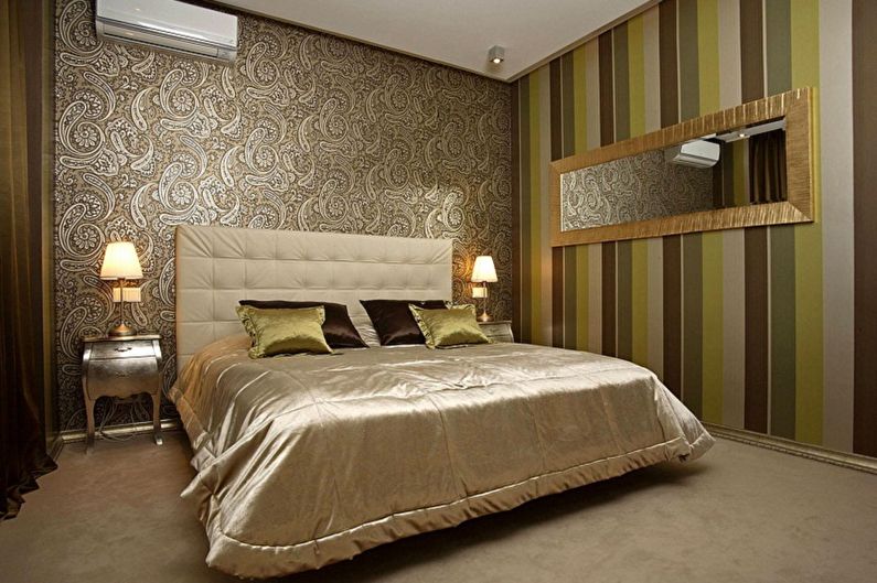 Color wallpaper for the bedroom - photos and ideas